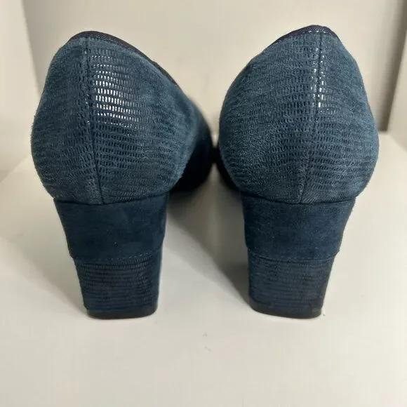 Vaneli Debora Navy Suede Almond To‎ Block Heel 9 - Picture 2 of 7